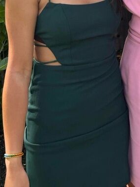 Hello Molly Green Cutout Mini Bodycon Dress